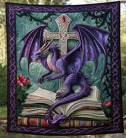 Dragon Wrath Quilted Blanket