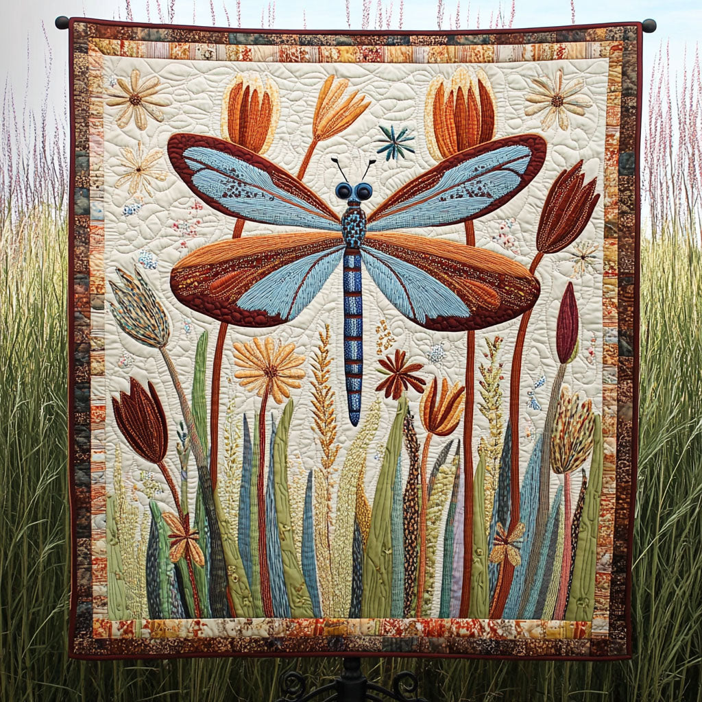 Dragonfly Bliss Quilted Blanket