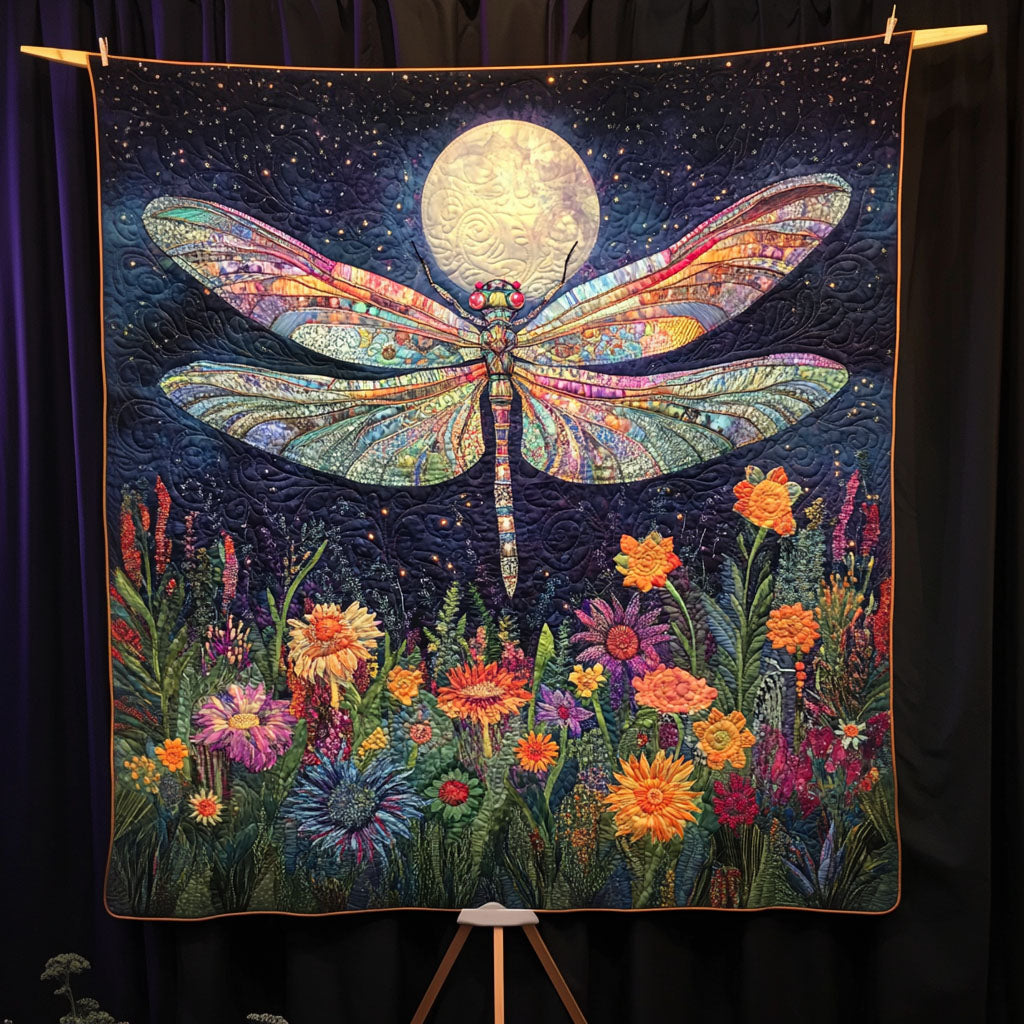 Dragonfly Dreamscape Quilted Blanket