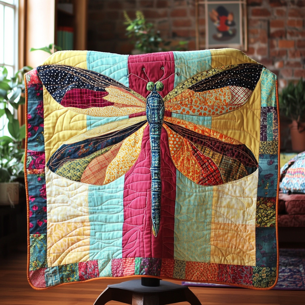 Dragonfly Haven Quilted Blanket