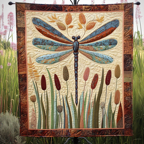 Dragonfly Reflection Quilted Blanket