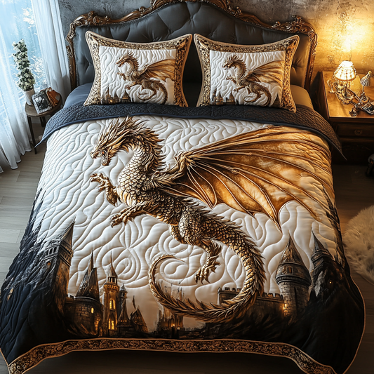 Dragonspire Dreams 3-Piece Quilted Bedding Set