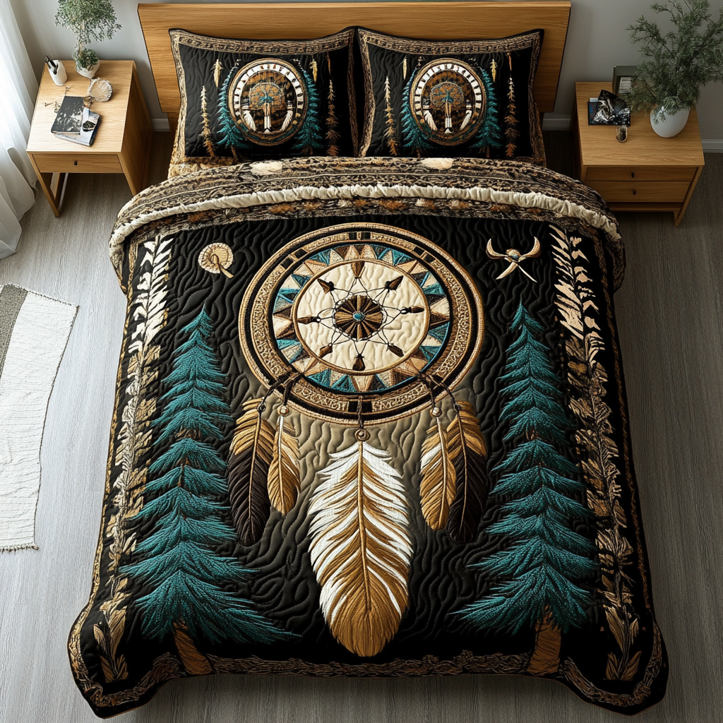 Dreamcatcher Essence 3-Piece Quilted Bedding Set
