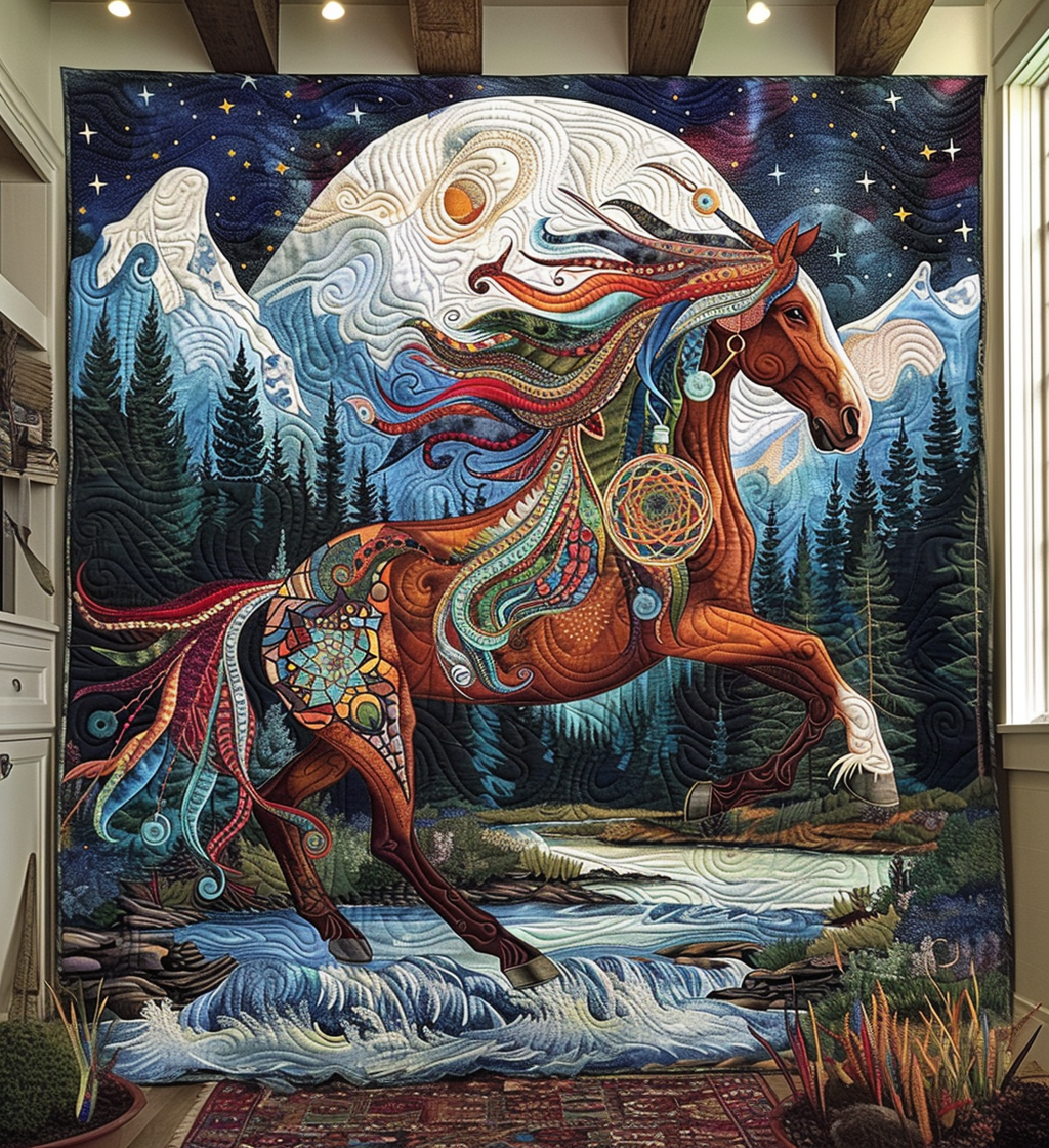 Dreamcatcher Horse Quilted Blanket