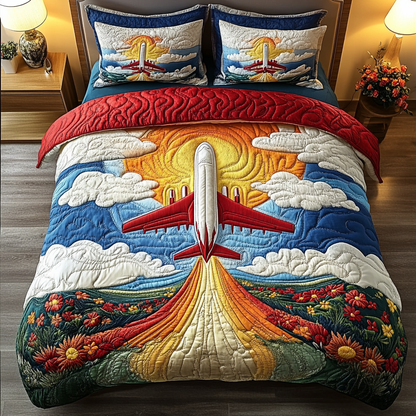Dreamland Airplane 3-Piece Quilted Bedding Set