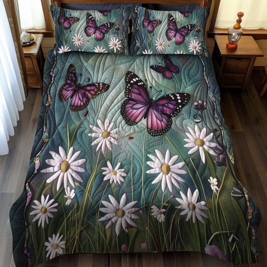 Dreamy Butterflies 3-Piece Quilted Bedding Set