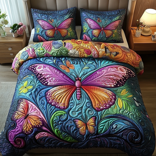 Dreamy Flutter 3-Piece Quilted Bedding Set