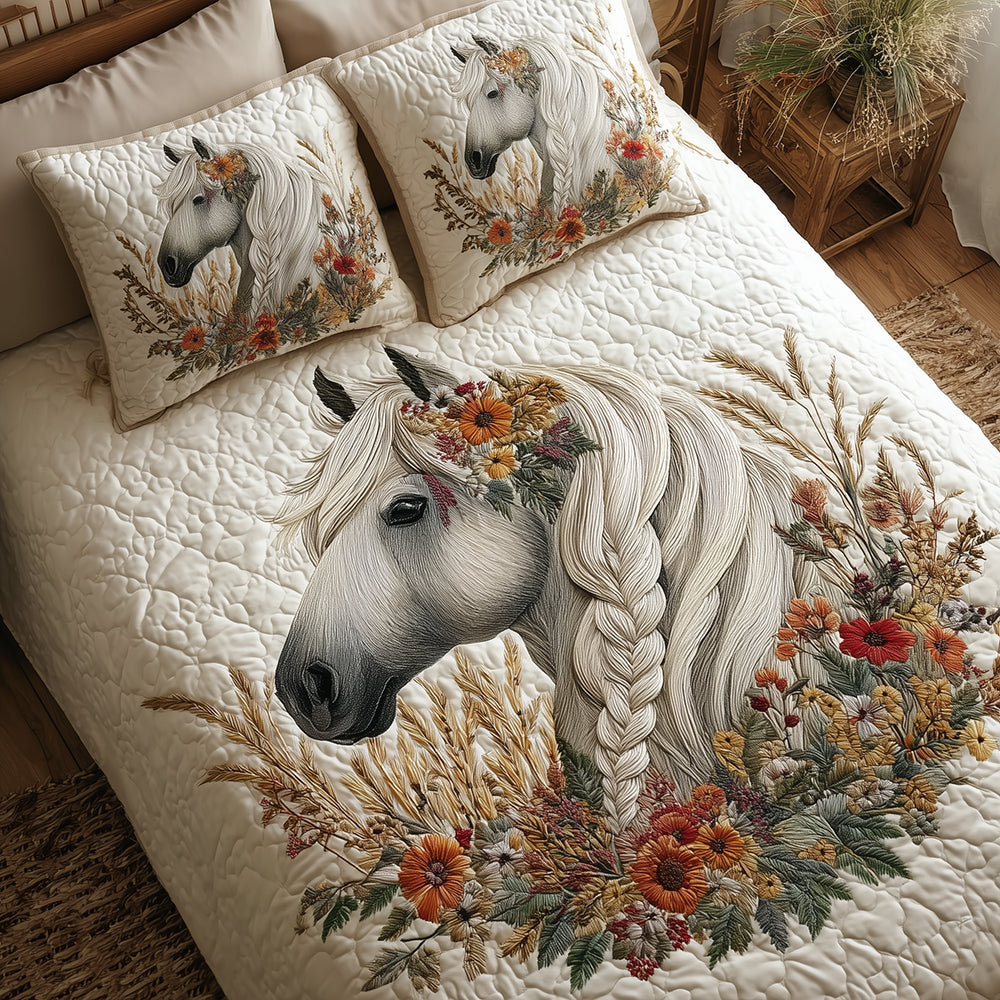 Dreamy Horse Horizon 3-Piece Quilted Bedding Set