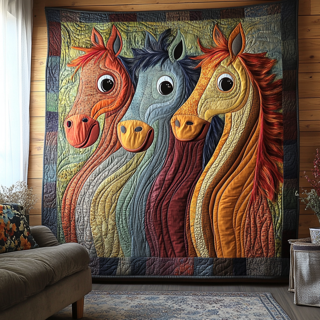 Dreamy Horse Quilted Blanket