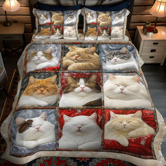 Dreamy Whiskers 3-Piece Quilted Bedding Set