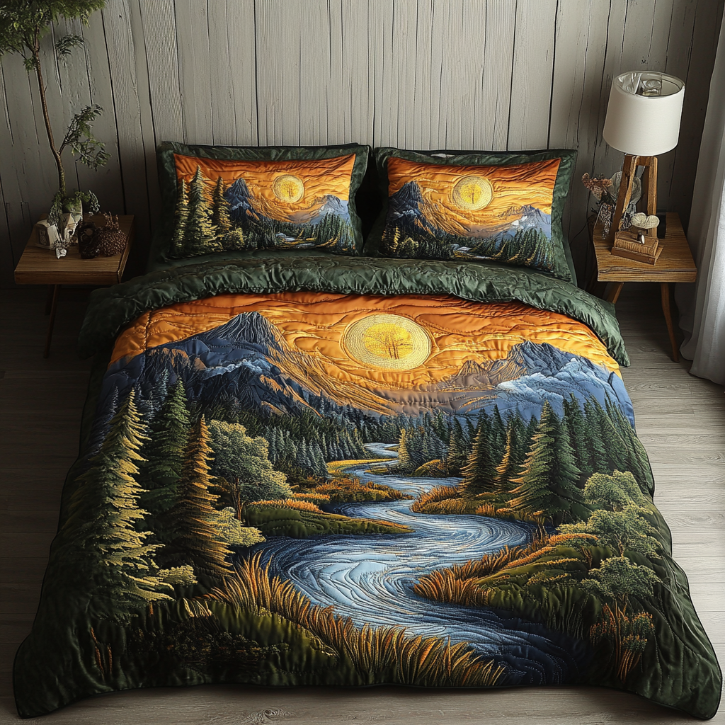 Woodland Wanderlust 3-Piece Quilted Bedding Set
