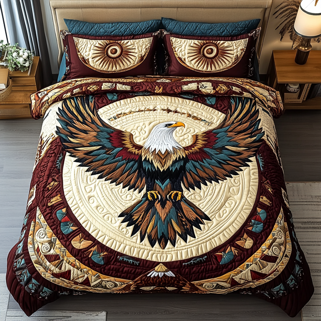 Eagle Embrace 3-Piece Quilted Bedding Set