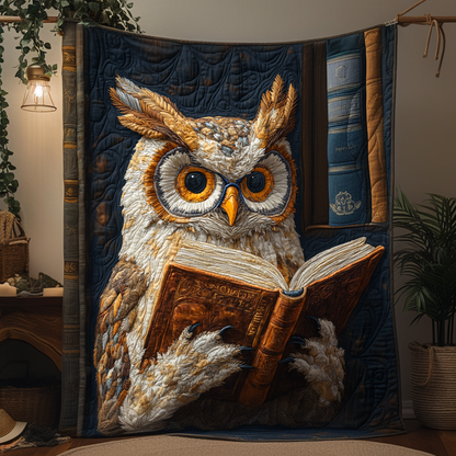 Elder Owl Quilted Blanket