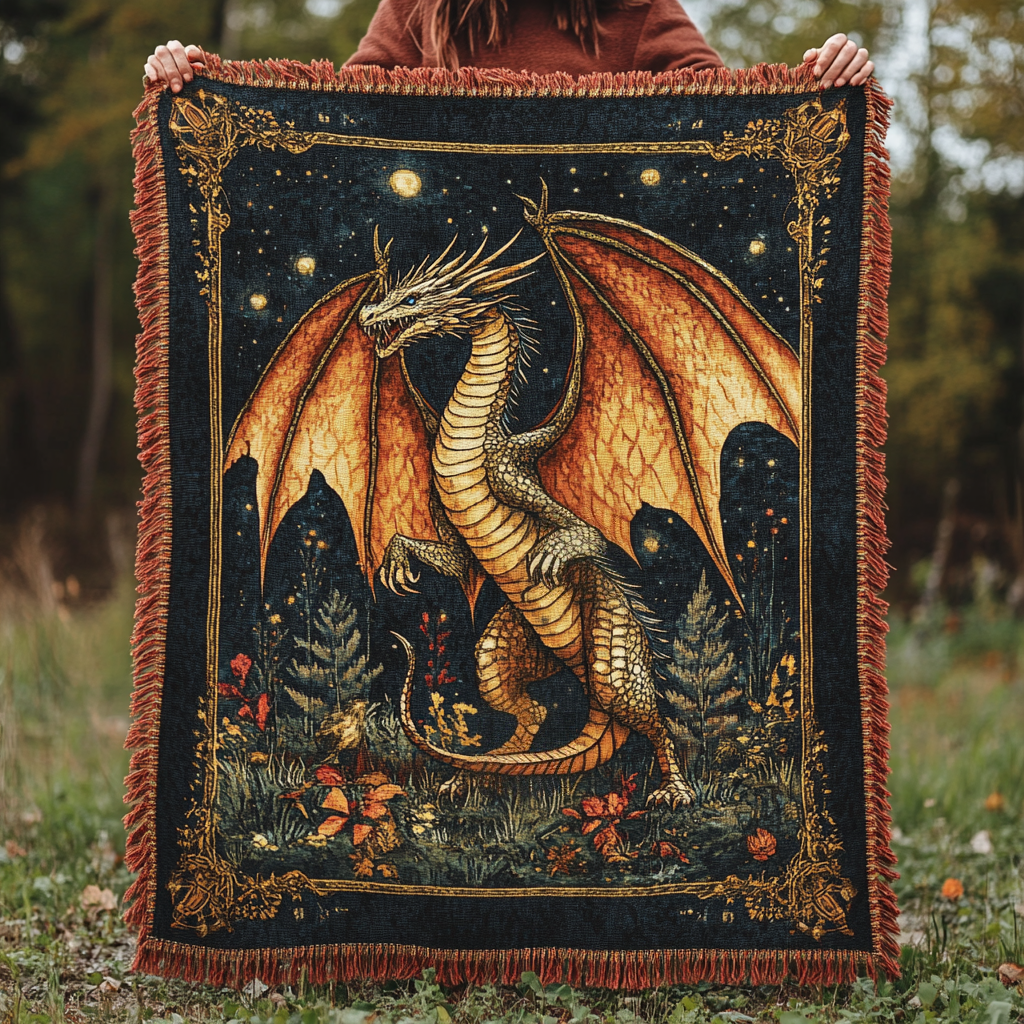 Eldertale Dragon Woven Throw Blanket