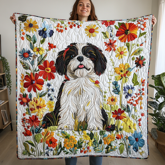 Elegant Shih Tzu Quilted Blanket