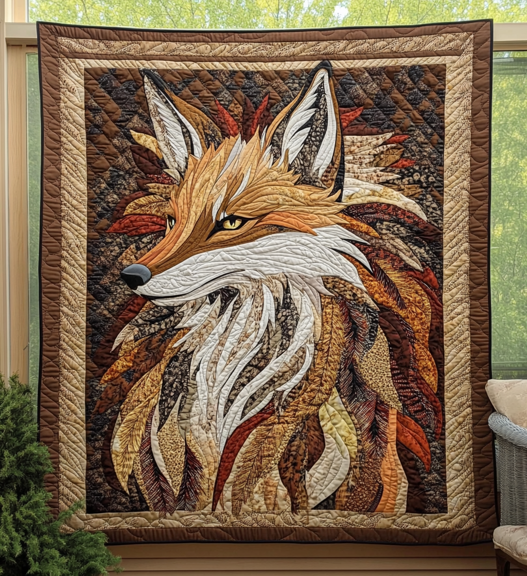 Elegant Fox Quilted Blanket