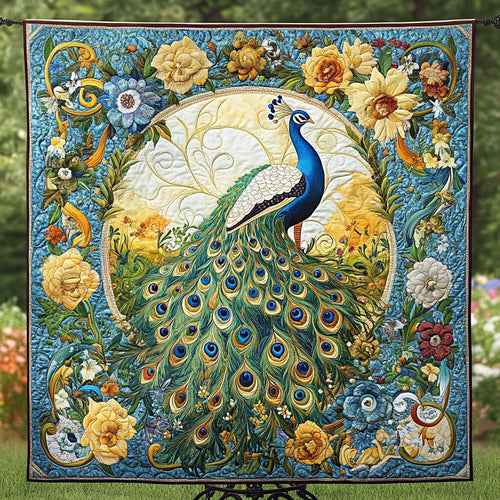 Elegant Plumage Quilted Blanket