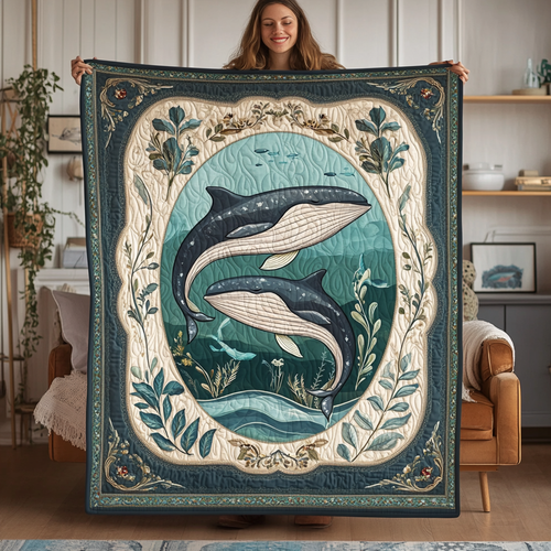 Elegant Whal Quilted Blanket
