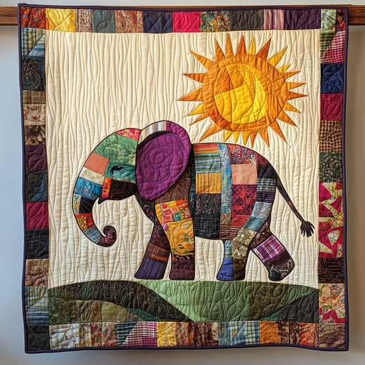 Elephant Ensemble Quilted Blanket