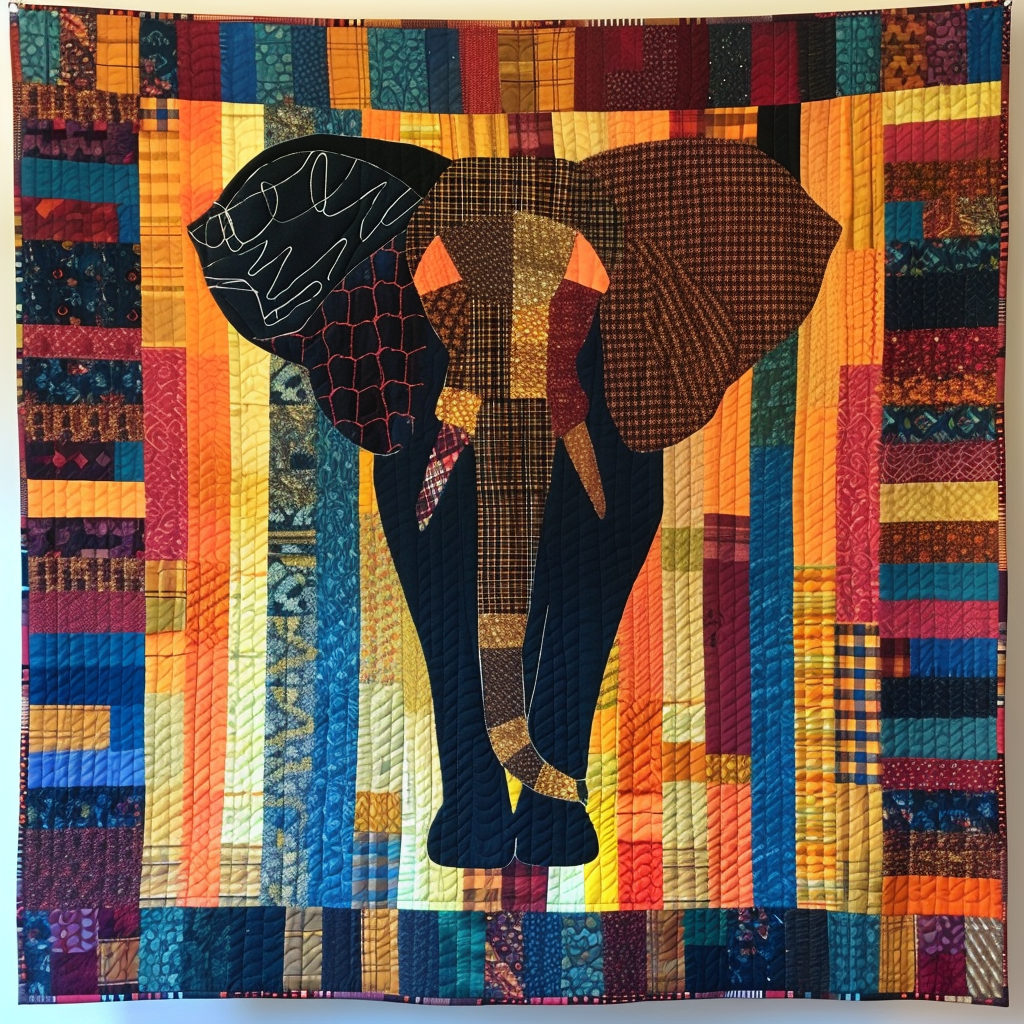 Elephant Fiesta Quilted Blanket