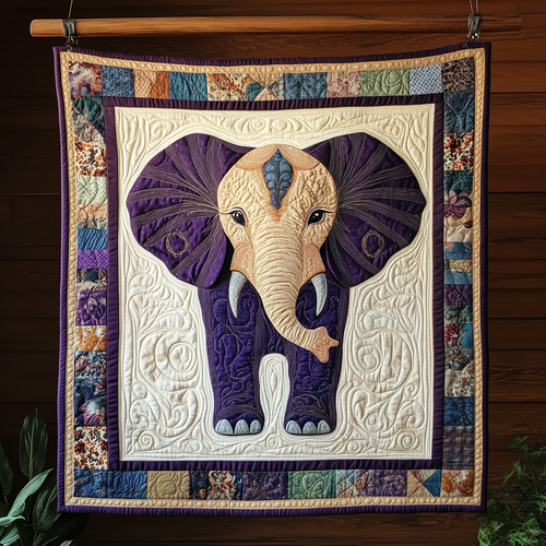Elephant Patch Parade Quilted Blanket