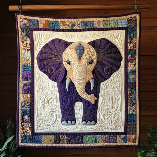 Elephant Patch Parade Quilted Blanket