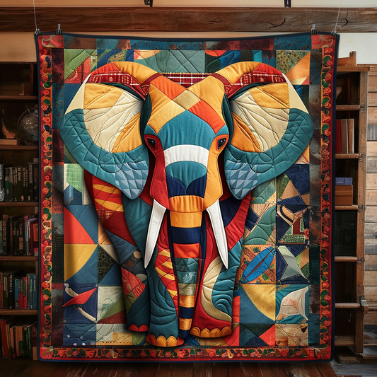 Elephant Spectrum Quilted Blanket