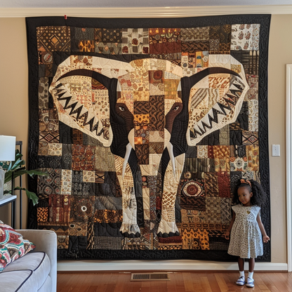 Elephant Woodland Quilted Blanket