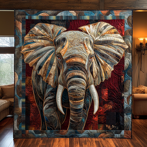 Elephant Band Quilted Blanket