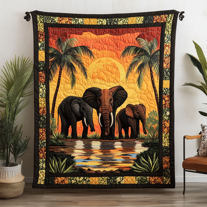 Elephant Dreams Quilted Blanket