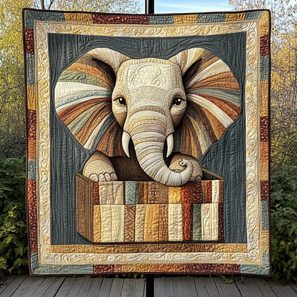 Elephant Dreamscape Quilted Blanket