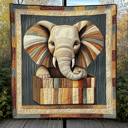 Elephant Dreamscape Quilted Blanket