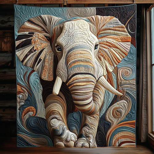 Elephant Grace Quilted Blanket