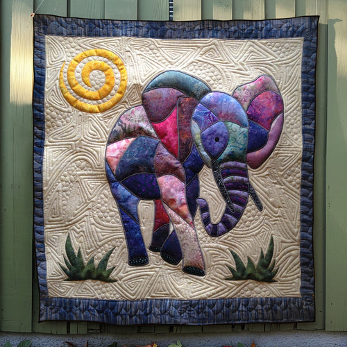 Elephant Majesty Quilted Blanket
