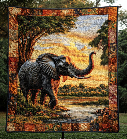 Elephant Odyssey Quilted Blanket