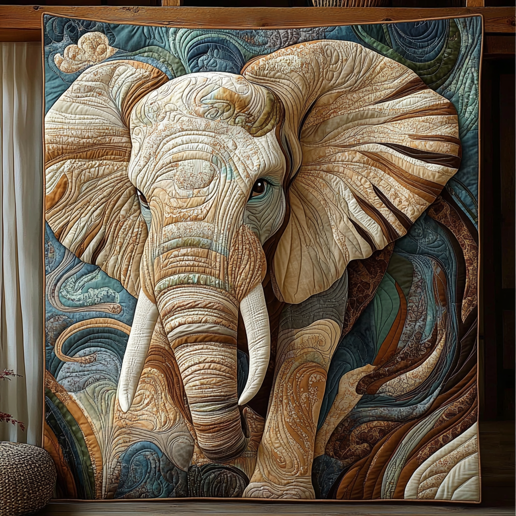 Elephant Watch Quilted Blanket
