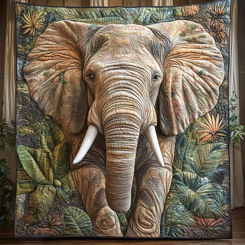 Elephant Wild Whisper Quilted Blanket