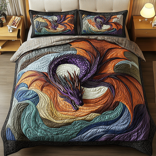 Ember Wings 3-Piece Quilted Bedding Set