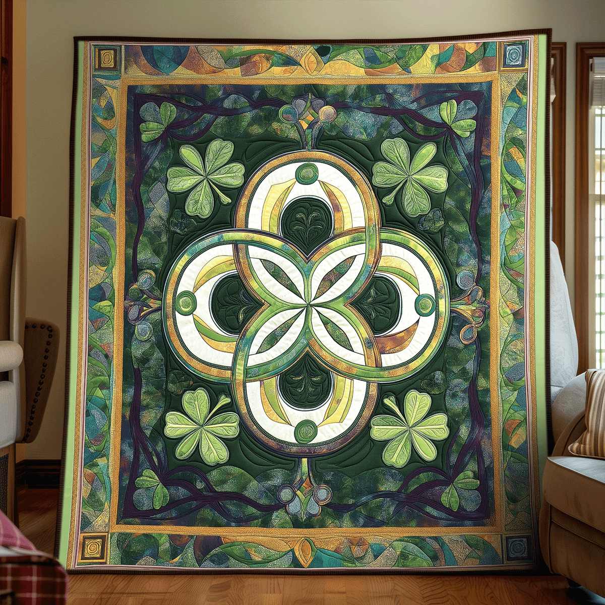 Emerald Bliss Quilted Blanket
