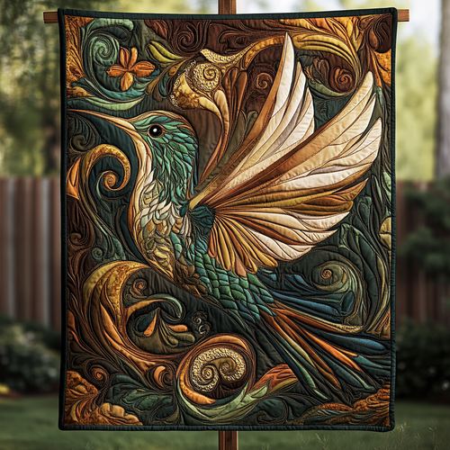 Emerald Dance Quilted Blanket