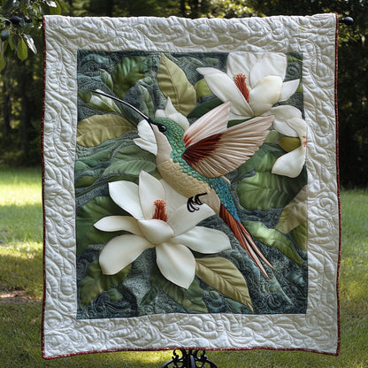 Emerald Flight Quilted Blanket