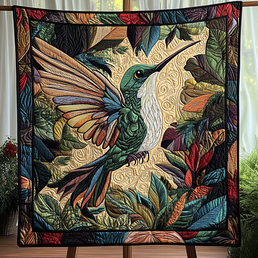 Emerald Hover Quilted Blanket