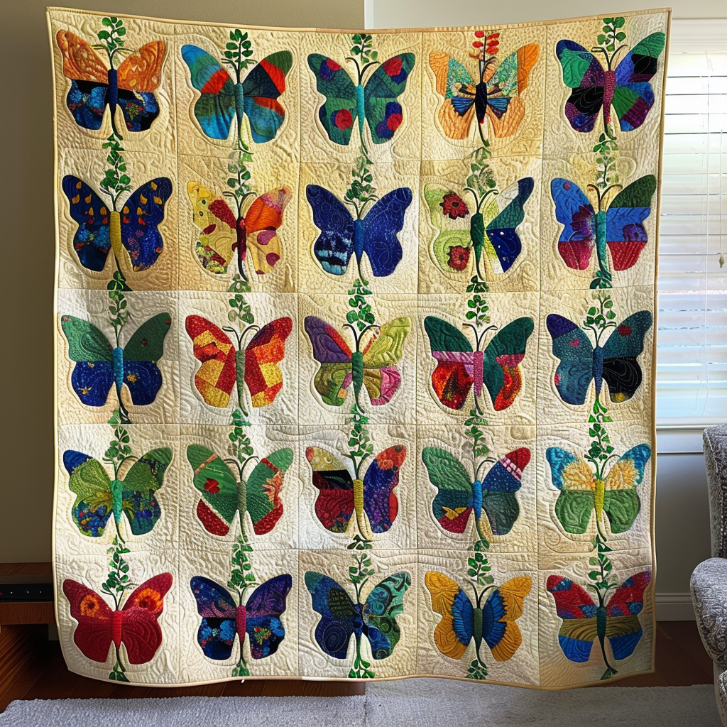 Enchanted Butterflies Quilted Blanket