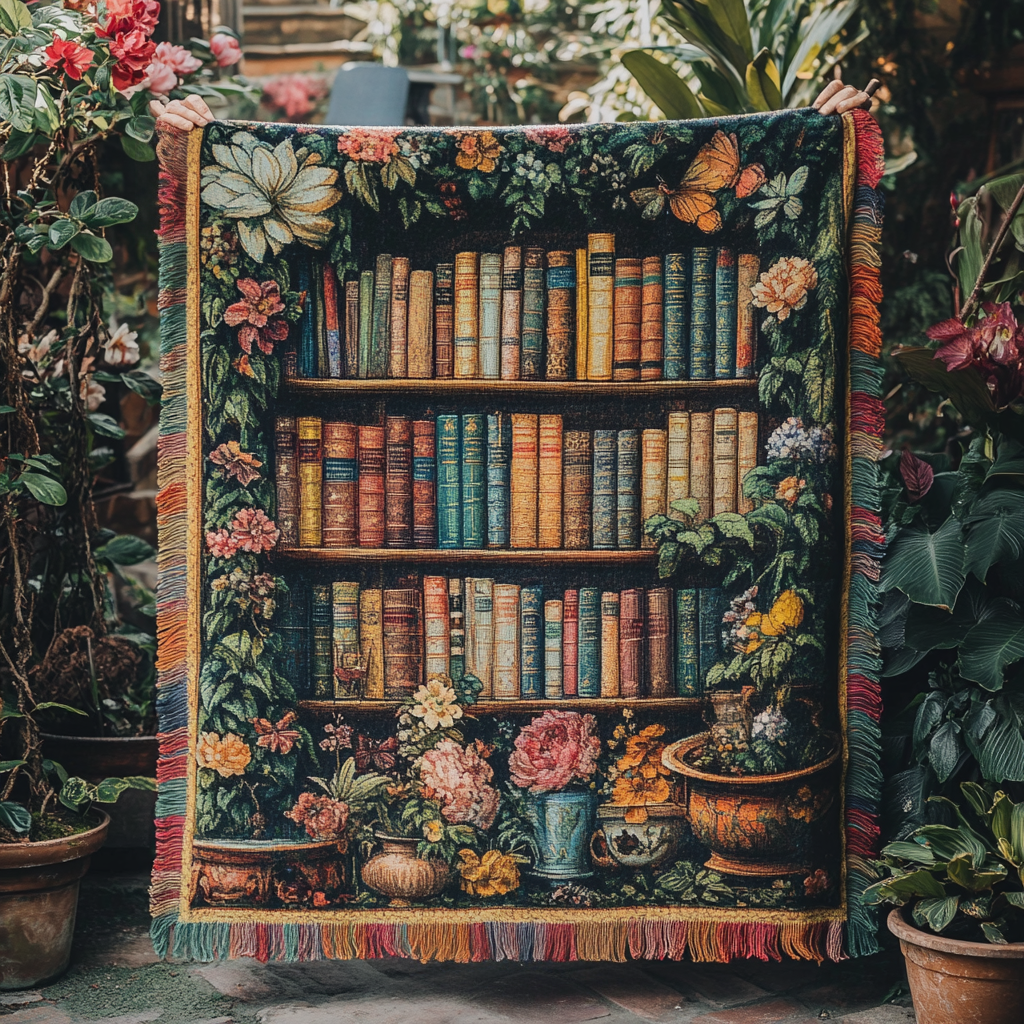 Enchanted Library Woven Throw Blanket