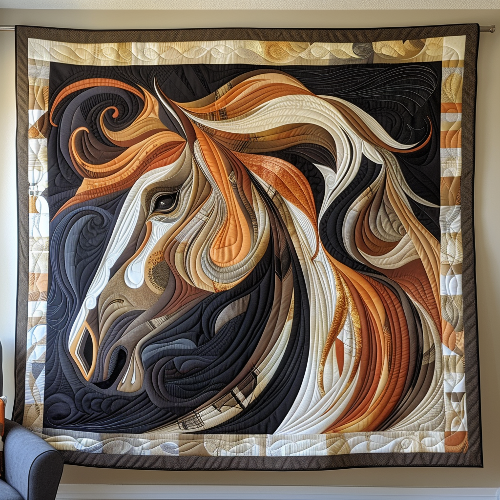 Enchanted Mane Horse Quilted Blanket