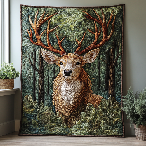 Enchanted Antlers Quilted Blanket