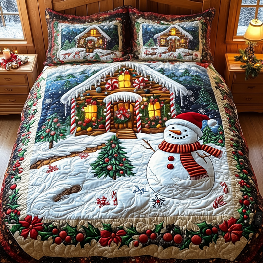Enchanted Christmas Eve 3-Piece Quilted Bedding Set