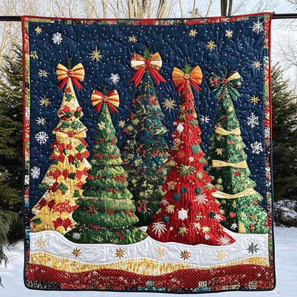 Enchanted Christmas Night Quilted Blanket