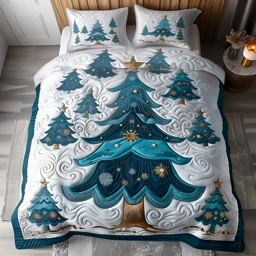 Enchanted Christmas 3-Piece Quilted Bedding Set