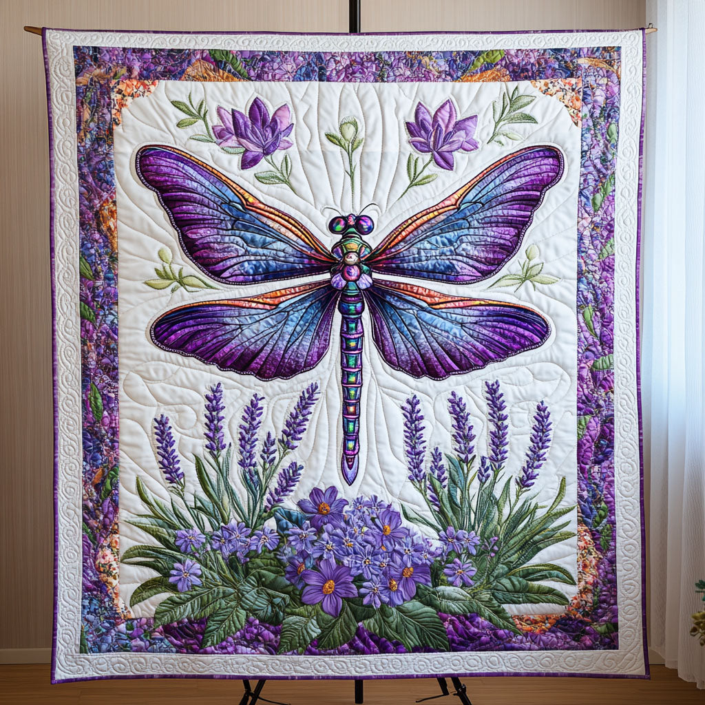 Enchanted Dragonfly Quilted Blanket
